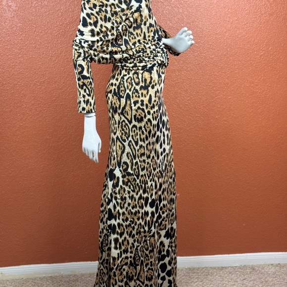 Va Va Voom leopard animal print LONG maxi dress Size Medium Large. E92 - Picture 15 of 16